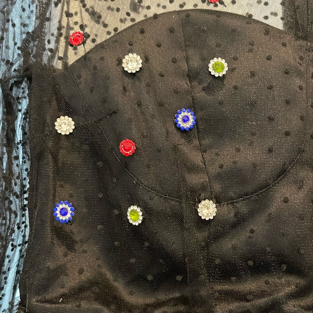 Matoshi Boutique Gem Embellishment Tulle Black Gown Tag Attached - Picture 7 of 9